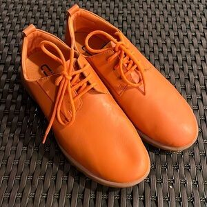 Ponto Shoes Orange Oxfords Women's 9 recycled leather